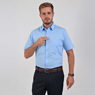 Foto 3 | Foto 3 | Camisa Yale Manga Corta Regular Fit 7298 Azul Cielo