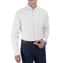 Camisa Casual Yale Manga Larga Tela Oxford Regular Fit 3216 Blanco