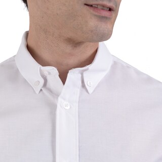 Foto 4 | Foto 4 | Camisa Casual Yale Manga Corta Tela Oxford Classic Fit 3216 Blanco