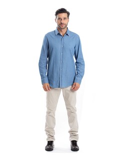 Foto 1 | Foto 1 | Camisa Hombre Kenneth Cole Kcpv25cams42 Azul Denim Slim Fit Algodón