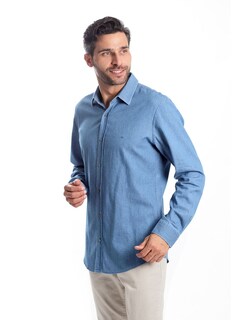 Foto 2 | Foto 2 | Camisa Hombre Kenneth Cole Kcpv25cams42 Azul Denim Slim Fit Algodón