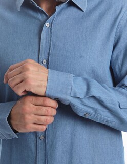 Foto 3 | Foto 3 | Camisa Hombre Kenneth Cole Kcpv25cams42 Azul Denim Slim Fit Algodón