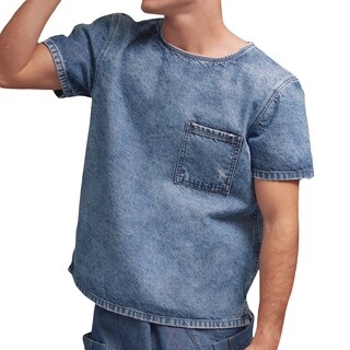 Foto 1 | Foto 1 | Playera de Mezclilla MCHK 8015 Manga Corta Bolsillo en el Pecho