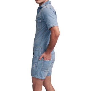 Foto 2 | Foto 2 | Overol de Mezclilla MCHK 8011 Hombre Manga y Short Corto Botones Frontales