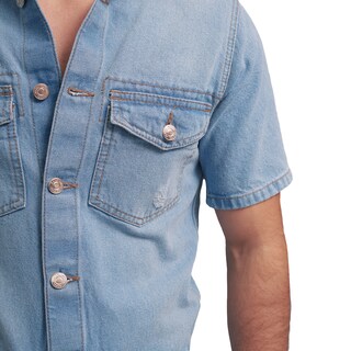 Foto 4 | Foto 4 | Overol de Mezclilla MCHK 8011 Hombre Manga y Short Corto Botones Frontales