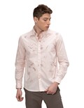 Camisa Regular Manga Larga Generra 218200 color Rosa para Hombre
