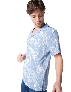 Foto 3 | Foto 3 | Camisa Para Hombre Manga Corta 318100 color Azul