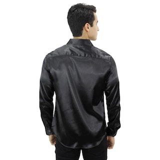 Foto 2 | Foto 2 | Camisa De Caballero Lisas Brillosas Marca Pavini color Negra Pvls-011-02