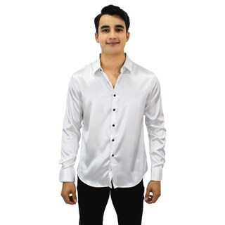 Foto 1 | Foto 1 | Camisa de Caballero Lisas Brillosas Marca Pavini color Blanca Pvls-011-01