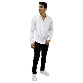 Foto 3 | Foto 3 | Camisa de Caballero Lisas Brillosas Marca Pavini color Blanca Pvls-011-01