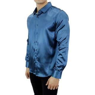 Foto 4 | Foto 4 | Camisa de Caballero Lisas Brillosas Marca Pavini color Azul Pvls-011-09
