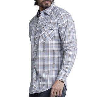 Foto 5 | Foto 5 | Camisa Vaquera Wrangler Slim Fit Manga Larga 956 color Marrón para Hombre