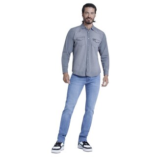 Foto 4 | Foto 4 | Camisa Casual para Hombre Lee Slim Fit Manga Larga M01 color Gris