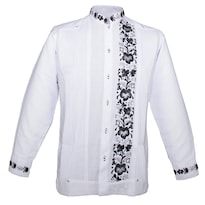 Guayabera Yucateca Bordada Colibrí Manga Larga