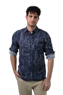 Foto 2 | Foto 2 | Camisa Comfort Fit Generra Azul Estampada