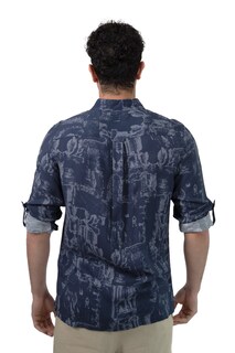 Foto 3 | Foto 3 | Camisa Comfort Fit Generra Azul Estampada