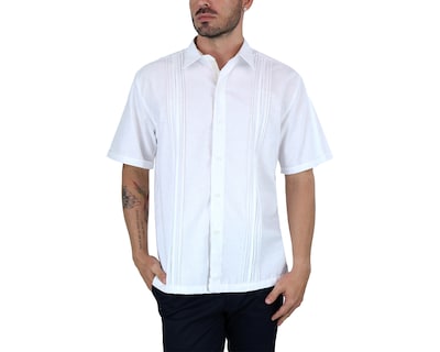Foto 1 | Foto 1 | Camisa Tipo Guayabera Rams Cottons Digan Blanca Corte Regular y Apariencia de Lino para Hombre