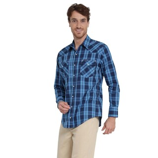 Foto 2 | Foto 2 | Camisa Vaquera Wrangler Regular Fit Manga Larga Azul para Hombre
