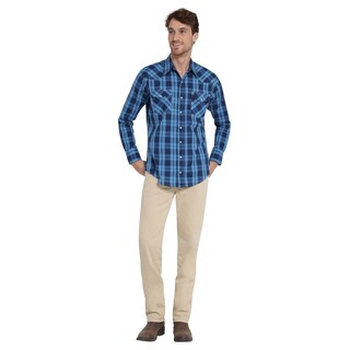 Foto 4 | Foto 4 | Camisa Vaquera Wrangler Regular Fit Manga Larga Azul para Hombre