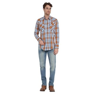 Foto 4 | Foto 4 | Camisa Vaquera Wrangler Regular Fit Manga Larga 402 Naranja para Hombre