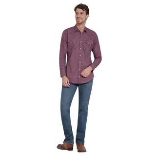 Foto 4 | Foto 4 | Camisa Vaquera Wrangler Slim Fit Manga Larga 409 Rojo para Hombre