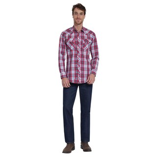 Foto 4 | Foto 4 | Camisa Vaquera Wrangler Slim Fit Manga Larga 404 Rojo