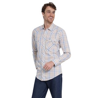 Foto 2 | Foto 2 | Camisa Vaquera Wrangler Slim Fit Manga Larga 406 Beige para Hombre