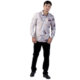 Foto 4 | Foto 4 | Camisa Benzini Para Caballero Blanca Ls5025-l-blue/red