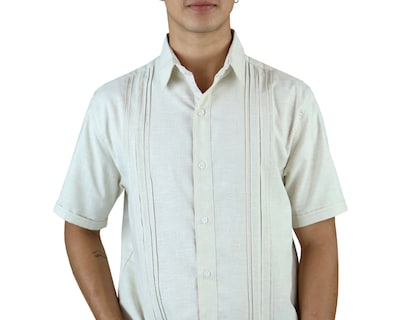 Foto 3 | Foto 3 | Camisa Tipo Guayabera Para Hombre Modelo Digan Color Arena Corte Regular Y Apariencia De Lino