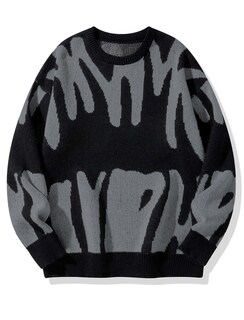 Foto 1 | Foto 1 | Jersey Zaful De Manga Larga Extragrande Para Hombre, Cuello Redondo, Y2k 2xl - Venta Internacional.