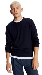 Foto 1 | Foto 1 | Jersey Tommy Hilfiger Liso Cuello Redondo Azul para Hombre - Venta Internacional