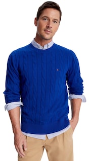Foto 1 | Foto 1 | Suéter Tommy Hilfiger Azul Cable Knit para Hombre - Venta Internacional