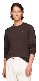 Foto 1 | Foto 1 | Jersey Tommy Hilfiger Liso Con Cuello Redondo Para Hombre, Color Marrón, Talla Xl - Venta Internacional.