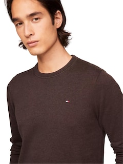 Foto 3 | Foto 3 | Jersey Tommy Hilfiger Liso Con Cuello Redondo Para Hombre, Color Marrón, Talla Xl - Venta Internacional.