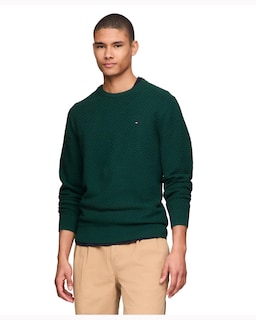 Foto 1 | Foto 1 | Jersey Tommy Hilfiger De Algodón Con Cuello Redondo Estructurado 9gg Para Hombre - Venta Internacional.