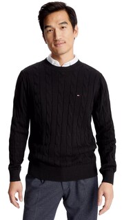 Foto 1 | Foto 1 | Suéter Tommy Hilfiger Cable Knit Negro para Hombre- Venta Internacional