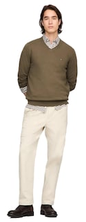 Foto 2 | Foto 2 | Jersey Tommy Hilfiger Con Cuello En V Para Hombre, Colección 2024 Armygreen - Venta Internacional.