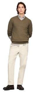 Foto 2 | Foto 2 | Jersey Tommy Hilfiger Para Hombre Con Cuello En V, Colección 2024, Verde Militar - Venta Internacional.