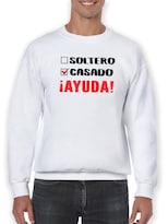Sudadera Smartprintsink Para Hombre Soltero. Casado. Ayuda! Color Blanco
