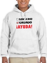 Sudadera Smartprintsink Con Capucha Para Hombre Soltero. Casado. Ayuda! Color Blanco