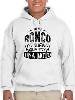 Foto 1 | Foto 1 | Sudadera Smartprintsink Con Capucha Para Hombre No Ronco, Sueño Que Soy Una Moto Color Blanco