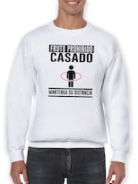 Sudadera Smartprintsink Para Hombre Mantenga Su Distancia. Casado! Color Blanco