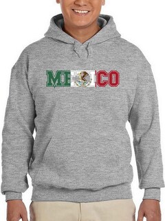 Foto 1 | Foto 1 | Sudadera Smartprintsink Con Capucha Para Hombre Mexico Con Bandera. Color Gris