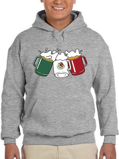 Foto 1 | Foto 1 | Sudadera Smartprintsink Con Capucha Para Hombre Bandera Mexicana En Tarros Color Gris