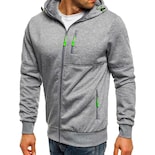 Sudadera Deportiva Shendy Vendy Gris Jaspe con Capucha Cierre Hoodie para Hombre