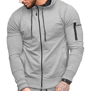 Foto 1 | Foto 1 | Sudadera Hombre Shendy Vendy Con Capucha De Calidad Con Cierre Hoodie Gris Jaspe Chica