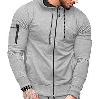 Foto 2 | Foto 2 | Sudadera Hombre Shendy Vendy Con Capucha De Calidad Con Cierre Hoodie Gris Jaspe Chica