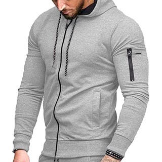 Foto 3 | Foto 3 | Sudadera Hombre Shendy Vendy Con Capucha De Calidad Con Cierre Hoodie Gris Jaspe Chica