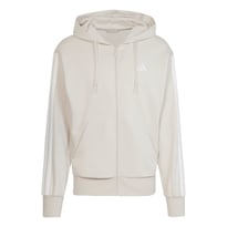 Sudadera Con Gorro Essentials 3 Franjas Felpa Francesa Adidas Gris Hombre