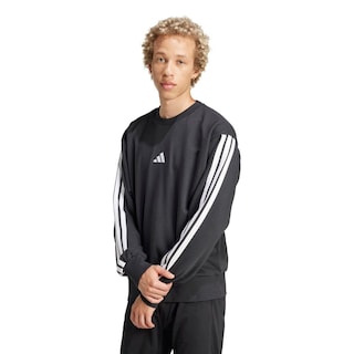 Foto 2 | Foto 2 | Sudadera Essentials 3 Franjas Felpa Francesa Adidas Negro Hombre